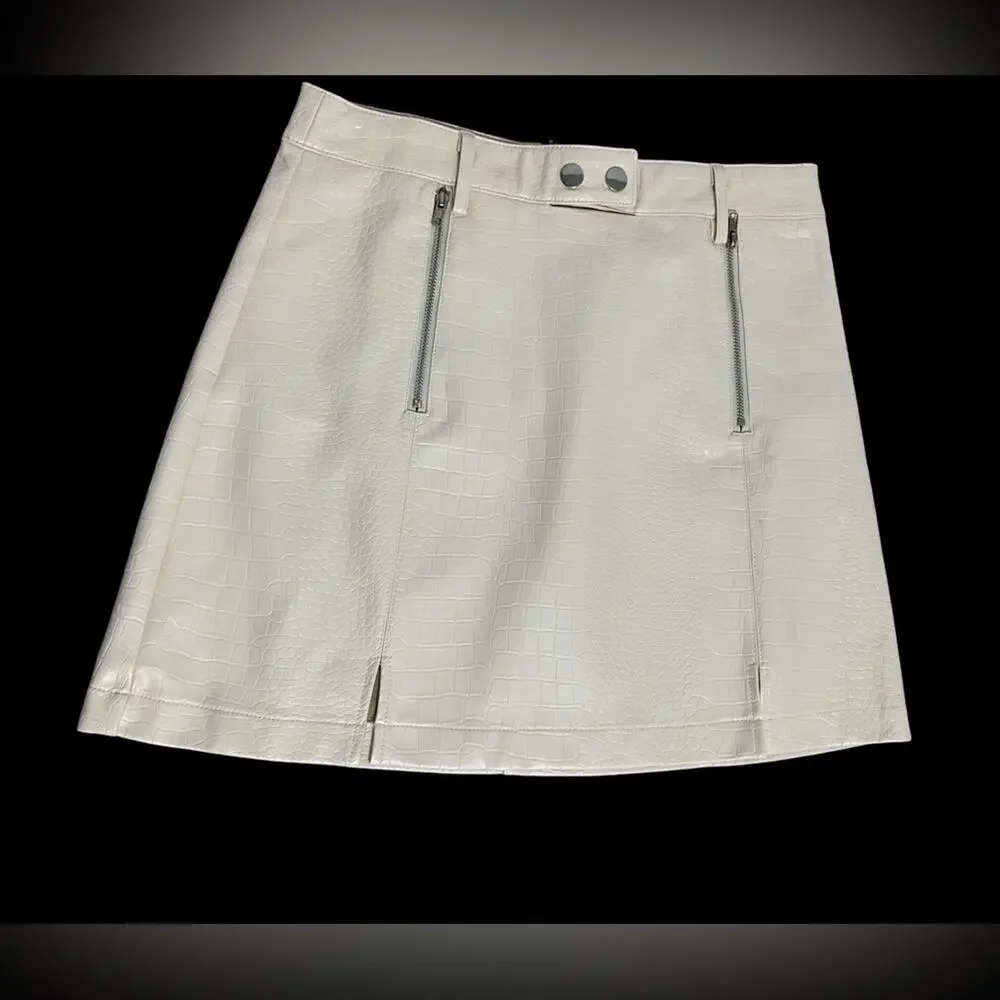 Miami off Cream  snakeskin Embossed Mini Skirt NWT Small